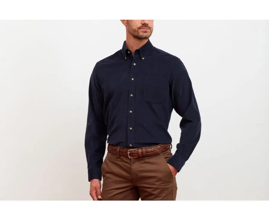 NAVY CORDUROY SHIRT  AMERICAN COLLAR  WARDLEY