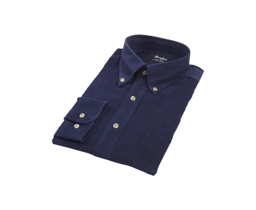 NAVY CORDUROY SHIRT  AMERICAN COLLAR  WARDLEY