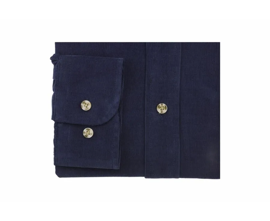 NAVY CORDUROY SHIRT  AMERICAN COLLAR  WARDLEY