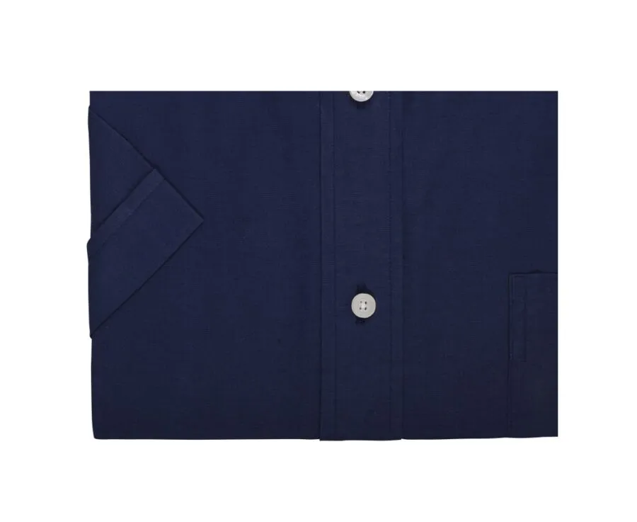 NAVY COTTON LINEN SHIRT  CHEST POCKET  COLTEN MC