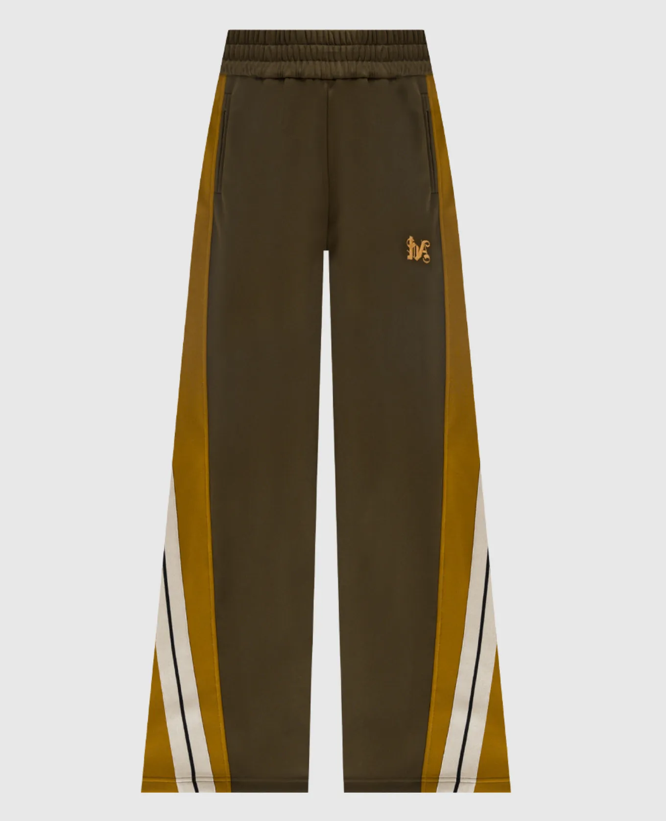Palm Angels Color khaki sports pants with stripes