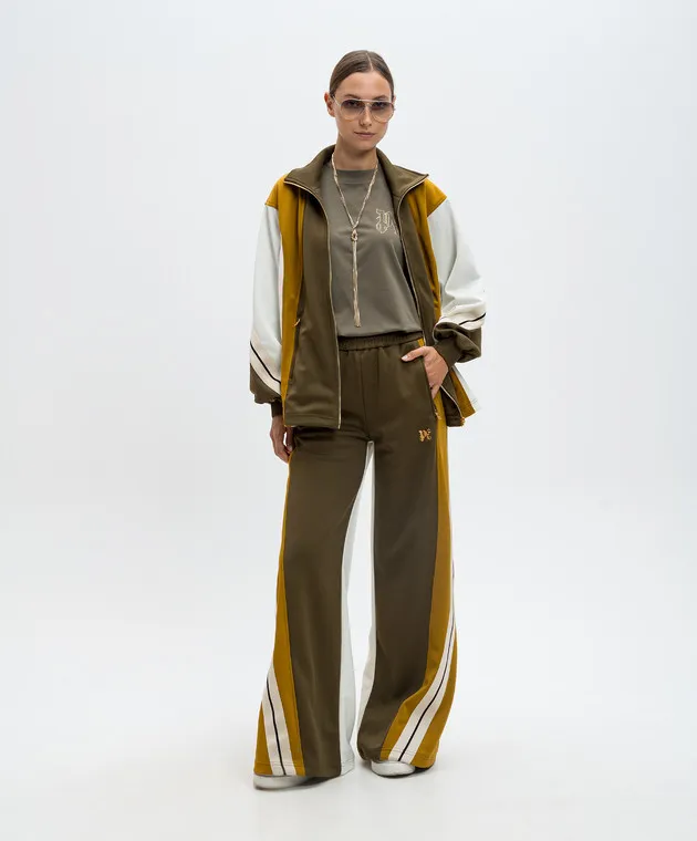 Palm Angels Color khaki sports pants with stripes