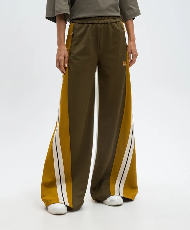Palm Angels Color khaki sports pants with stripes