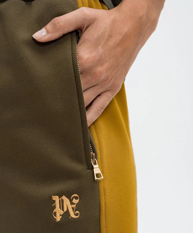 Palm Angels Color khaki sports pants with stripes