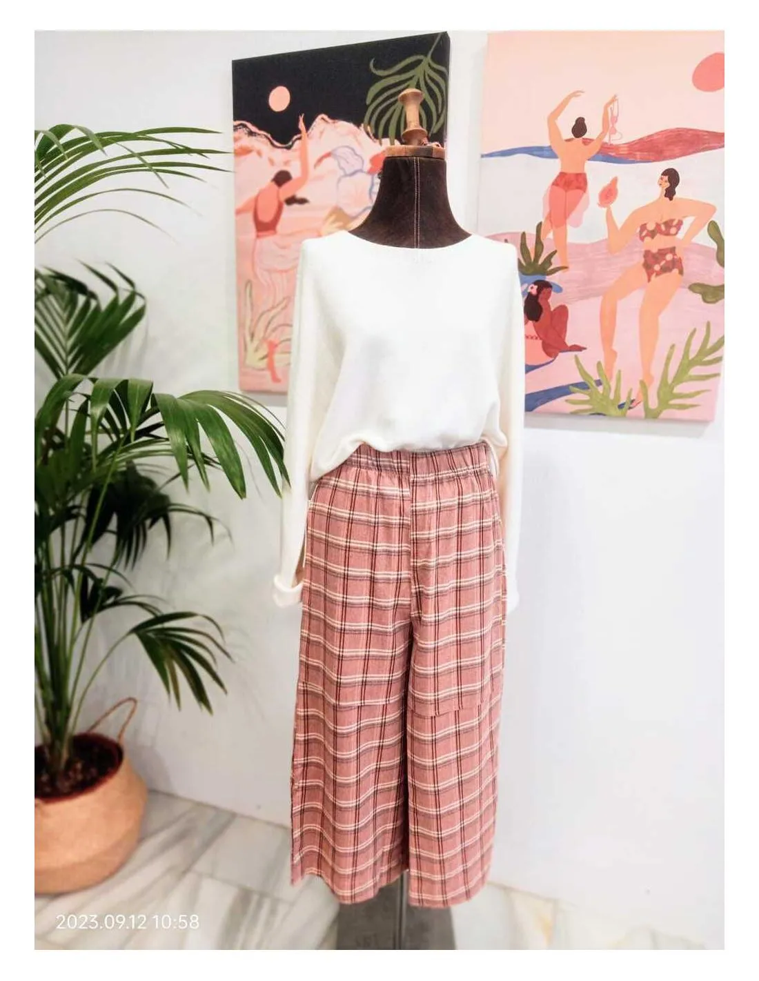 PANTALÓN CON ESTAMPADO A CUADROS PAN