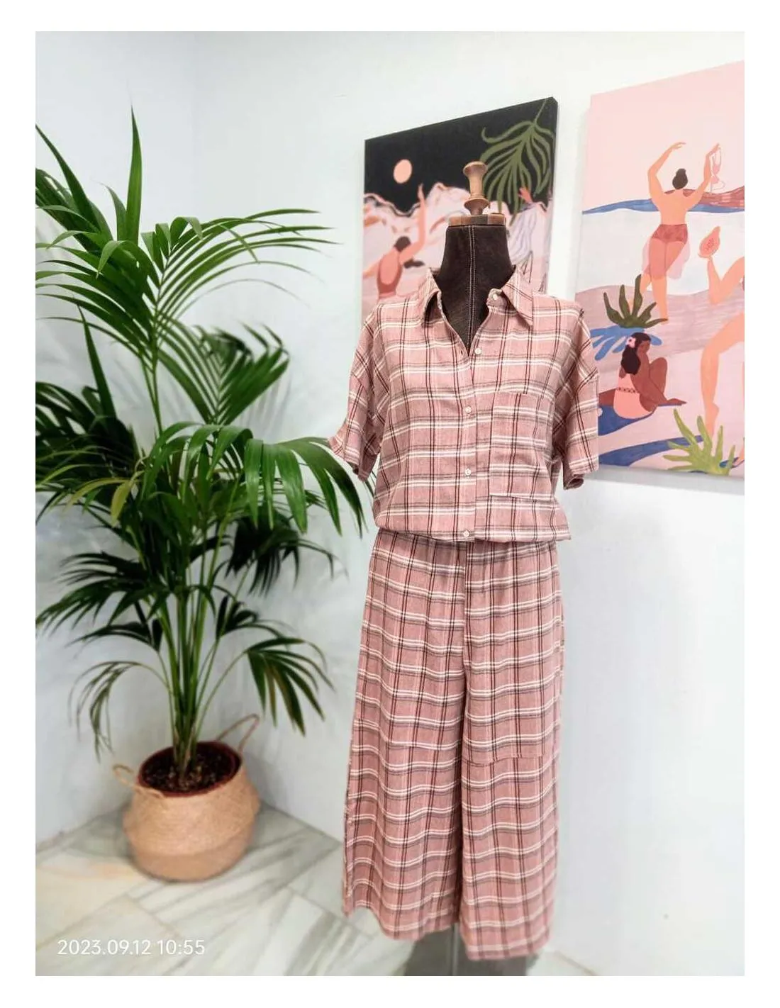PANTALÓN CON ESTAMPADO A CUADROS PAN