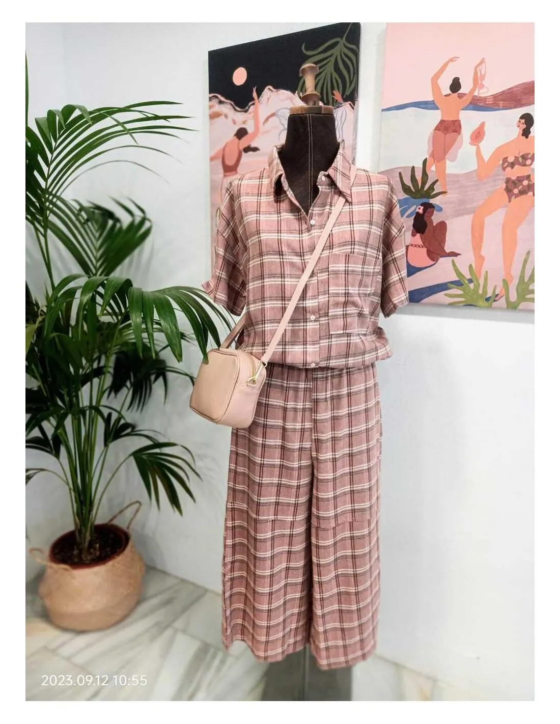 PANTALÓN CON ESTAMPADO A CUADROS PAN