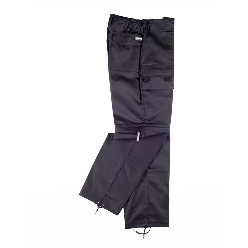 Pantalón con perneras desmontables, cintura elástica y multibolsillos.