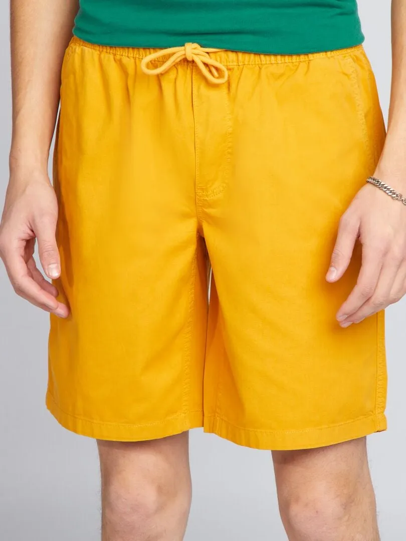 PANTALóN CORTO ELáSTICO DE ALGODóN  AMARILLO