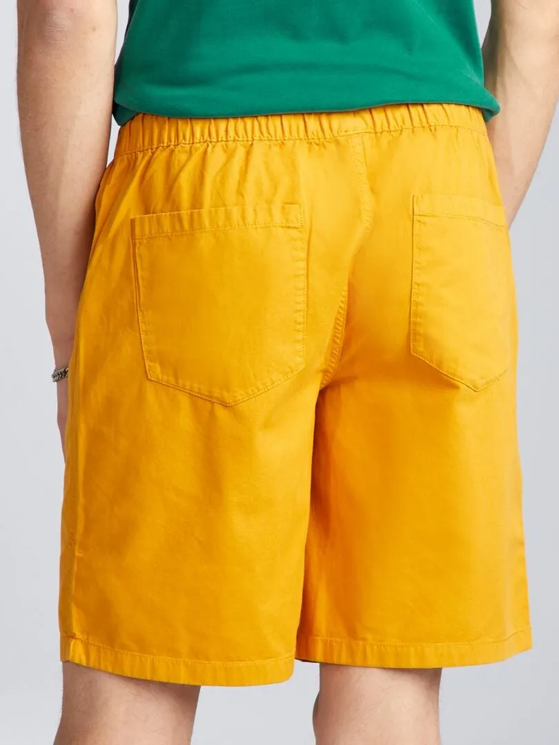 PANTALóN CORTO ELáSTICO DE ALGODóN  AMARILLO