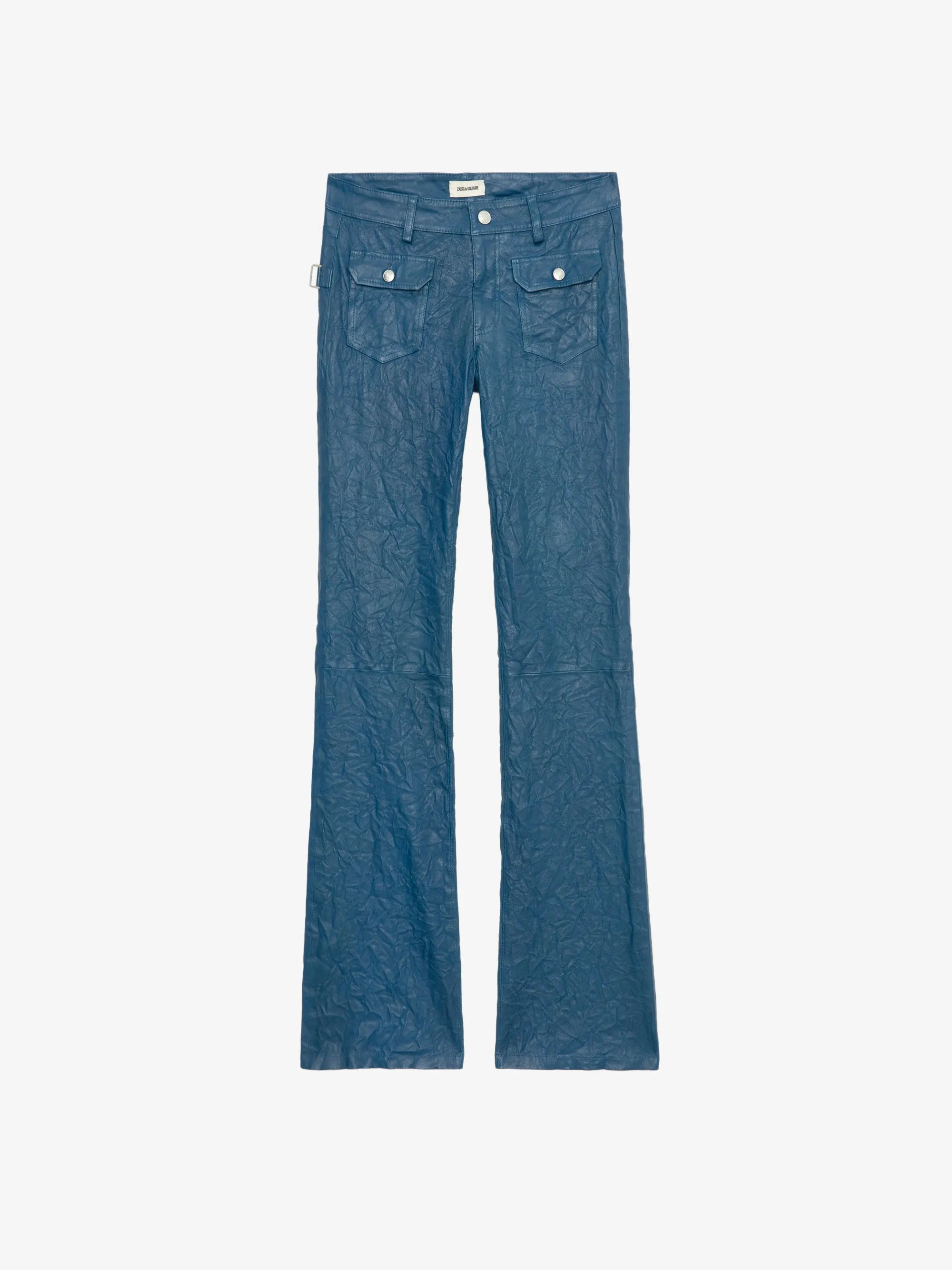 Pantalón Hippie de Piel con Efecto Arrugado