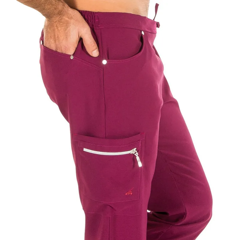 PANTALóN LABORAL ELáSTICO EXTRAFIBER MULTIBOLSILLOS BERENJENA  GARY'S