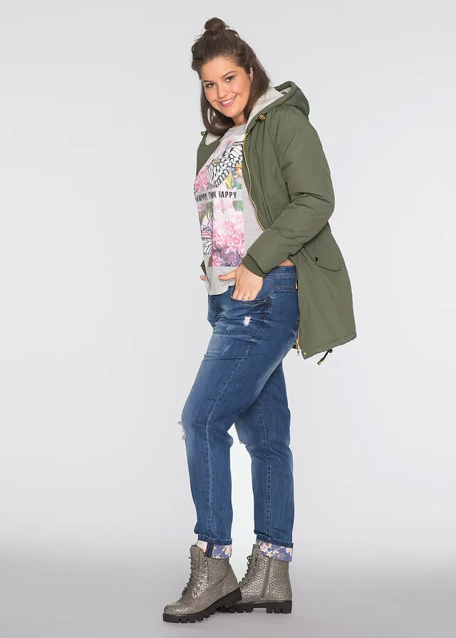 Parka con forro polar Azul oscuro