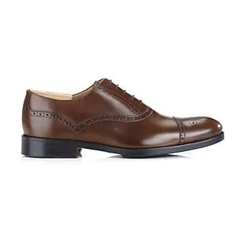 PATINA CHESTNUT OXFORD SHOES  RUBBER PAD  HILCOTT PATIN