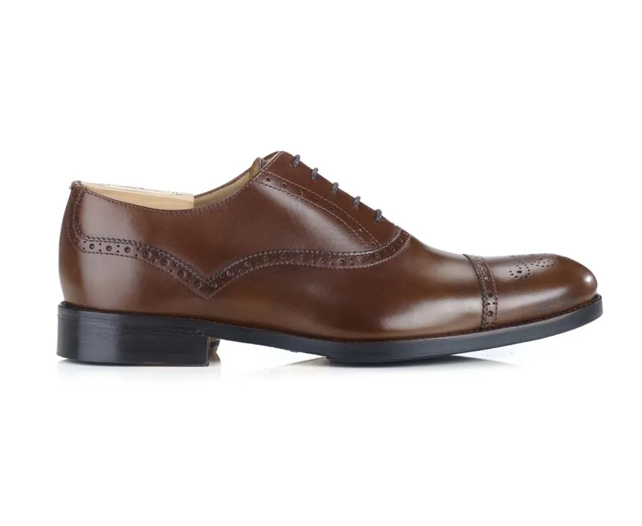 PATINA CHESTNUT OXFORD SHOES  RUBBER PAD  HILCOTT PATIN