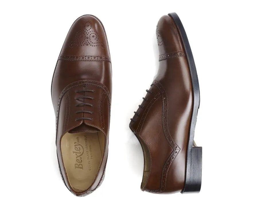 PATINA CHESTNUT OXFORD SHOES  RUBBER PAD  HILCOTT PATIN