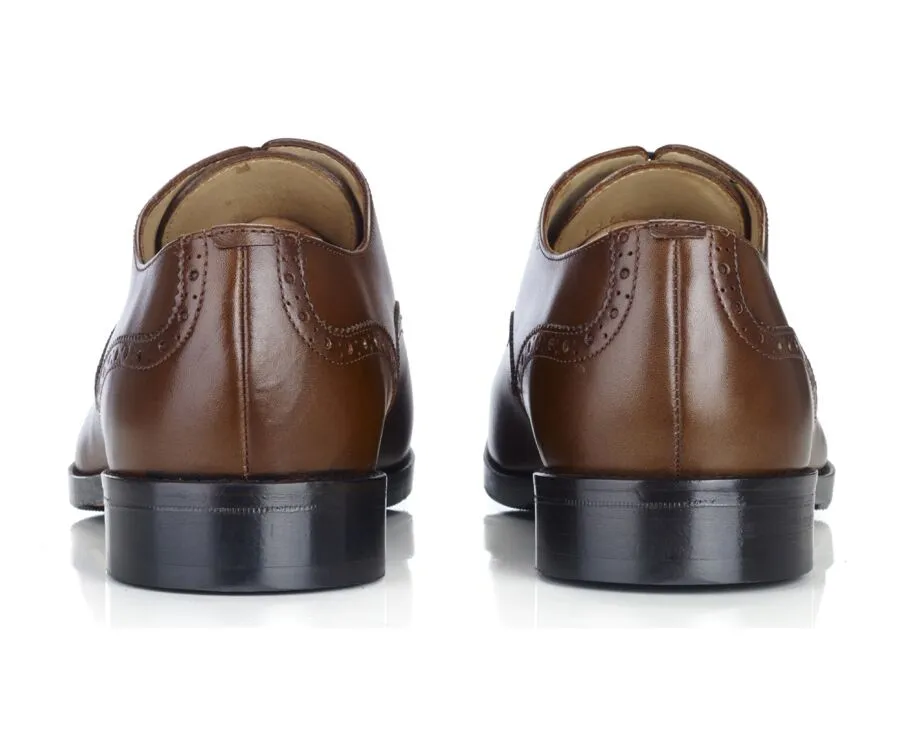 PATINA CHESTNUT OXFORD SHOES  RUBBER PAD  HILCOTT PATIN