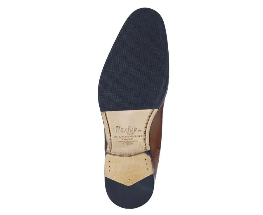 PATINA CHESTNUT OXFORD SHOES  RUBBER PAD  HILCOTT PATIN