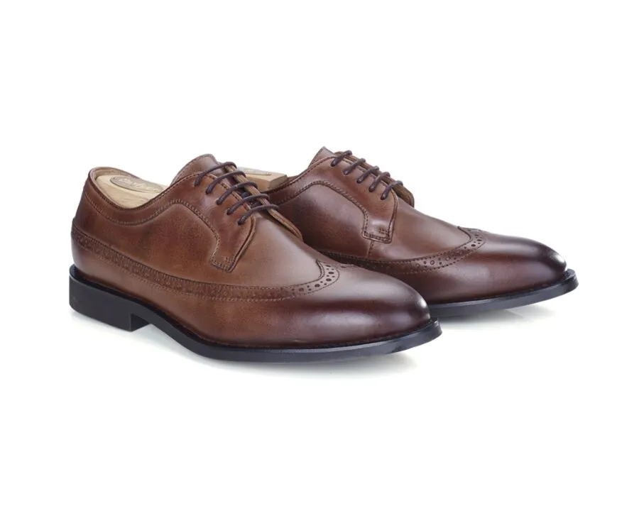 PATINA CHOCOLATE DERBY SHOES  BESFORD GOMME CITY
