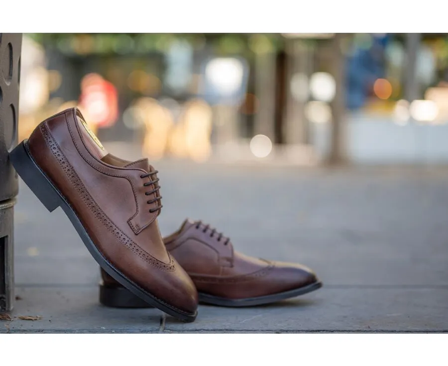 PATINA CHOCOLATE DERBY SHOES  BESFORD GOMME CITY