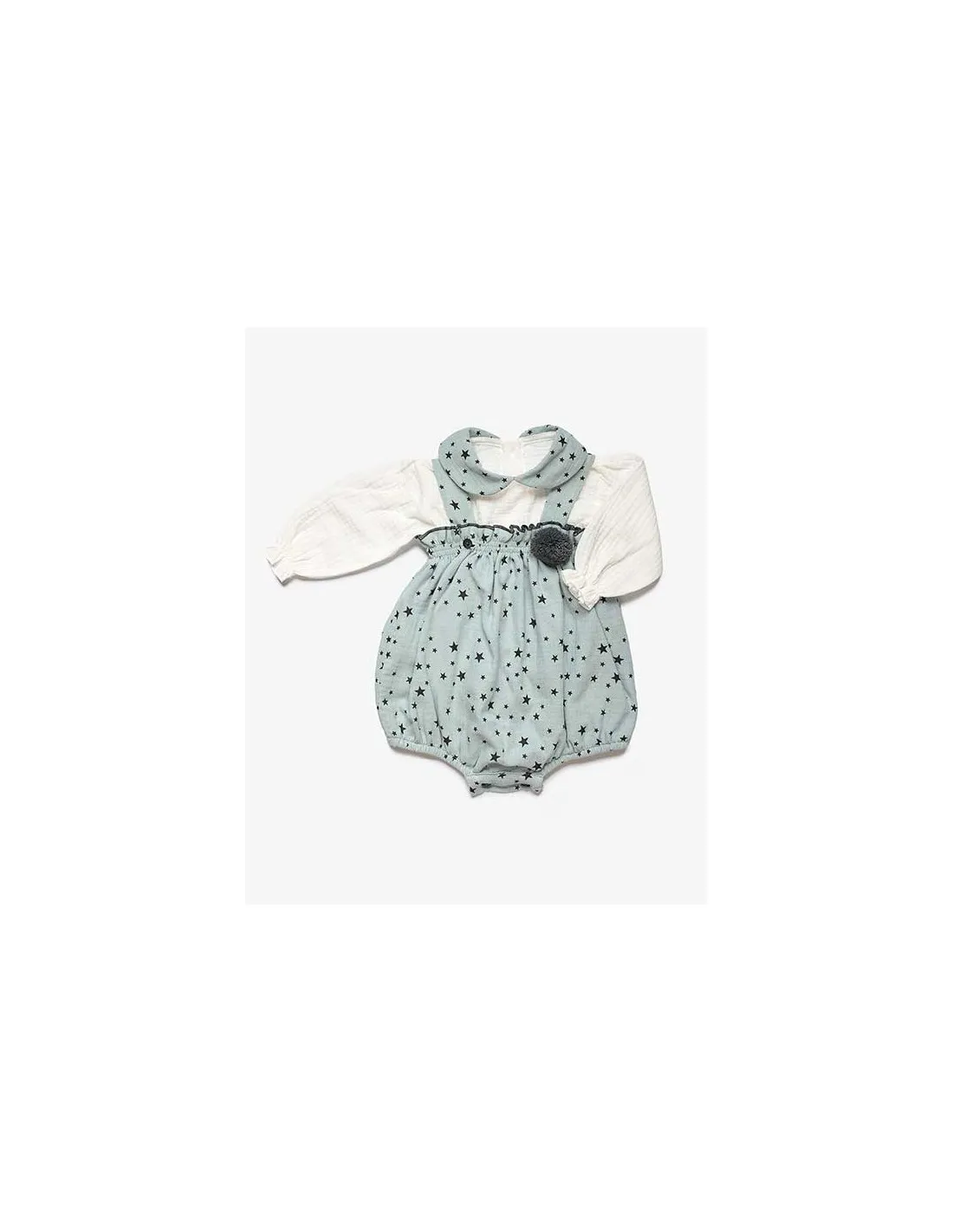 Pelele Tirantes y Camisa Azul Estrellas Juliana Baby Clothes