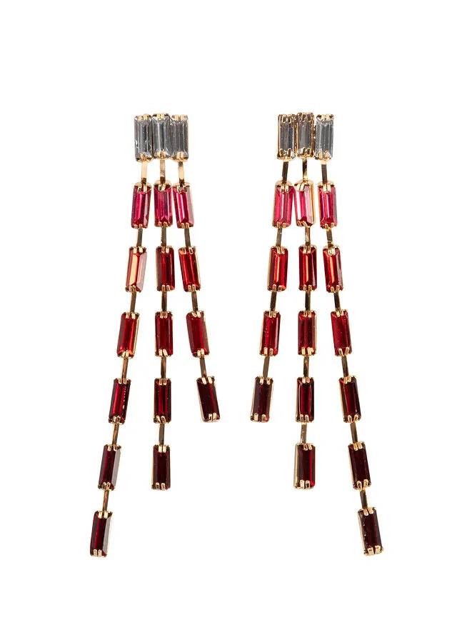 PENDIENTES DORADOROJOROJO OSCURO