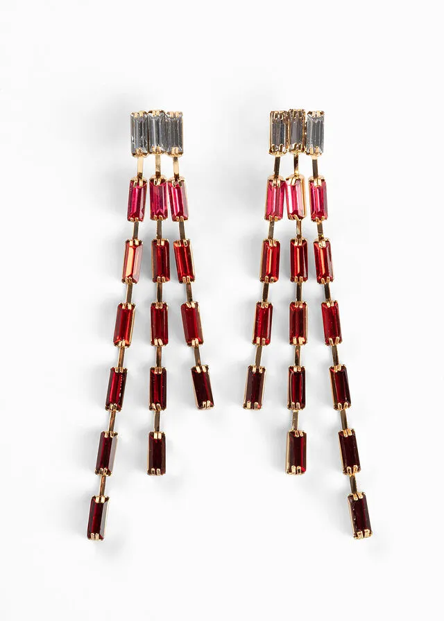 PENDIENTES DORADOROJOROJO OSCURO