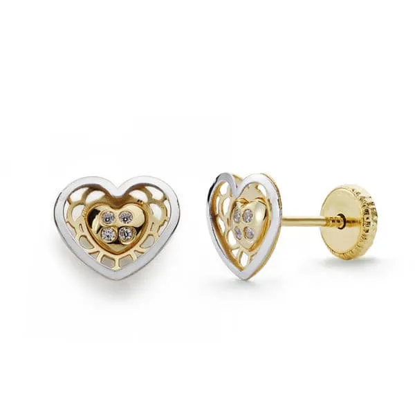 Pendientes Oro Bicolor