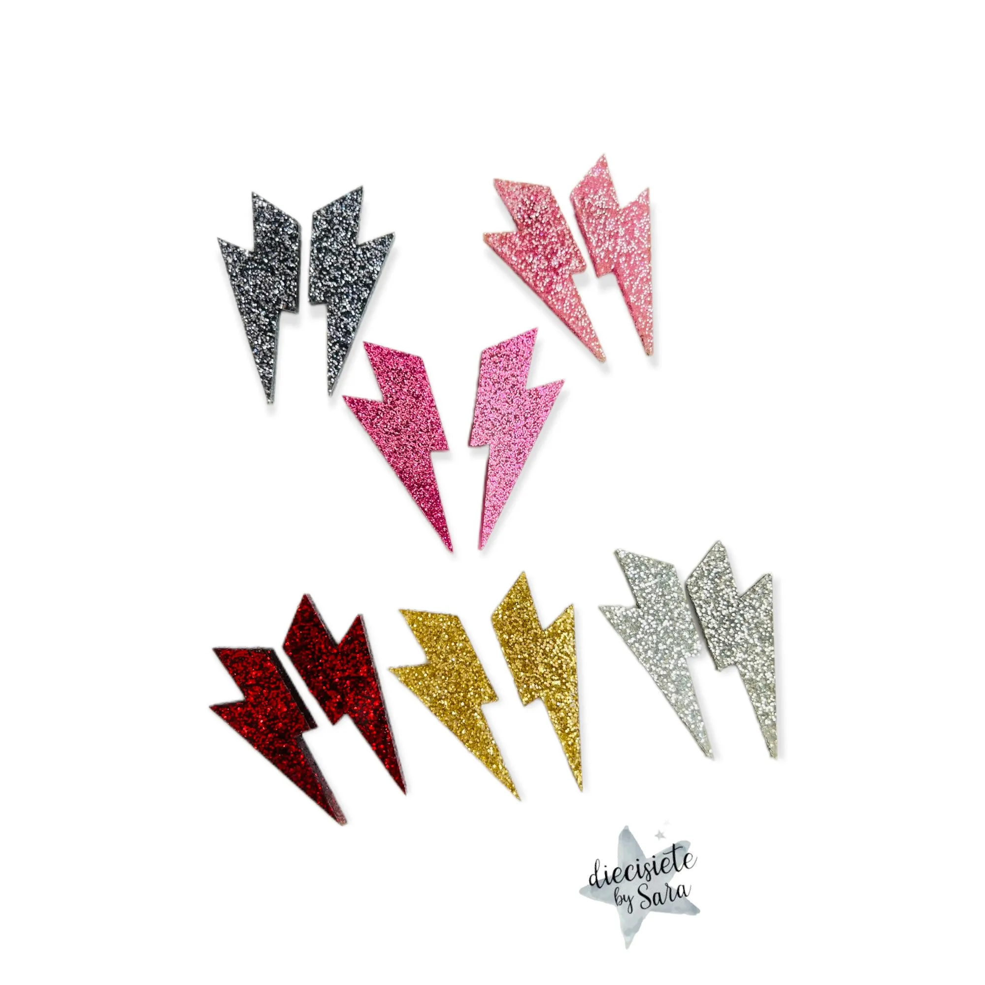 Pendientes Rayo Glitter