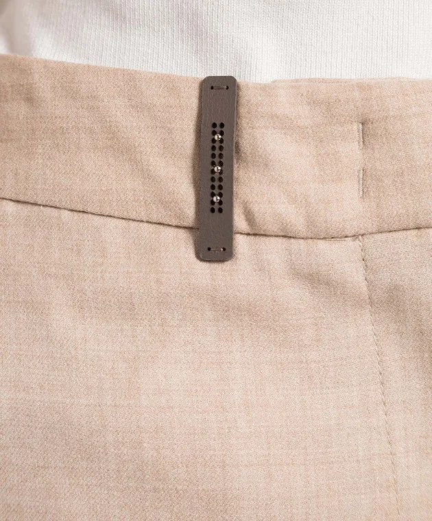 Peserico Beige pants made of wool with lurex