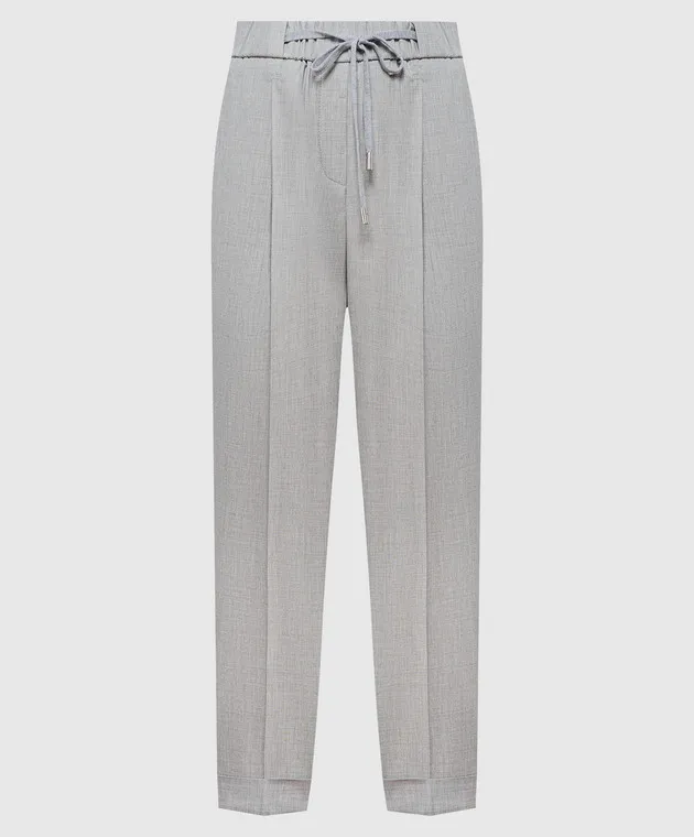 Peserico Gray pants with monil chain