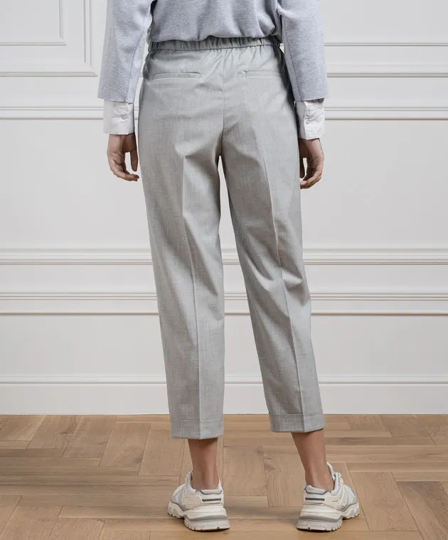 Peserico Gray pants with monil chain