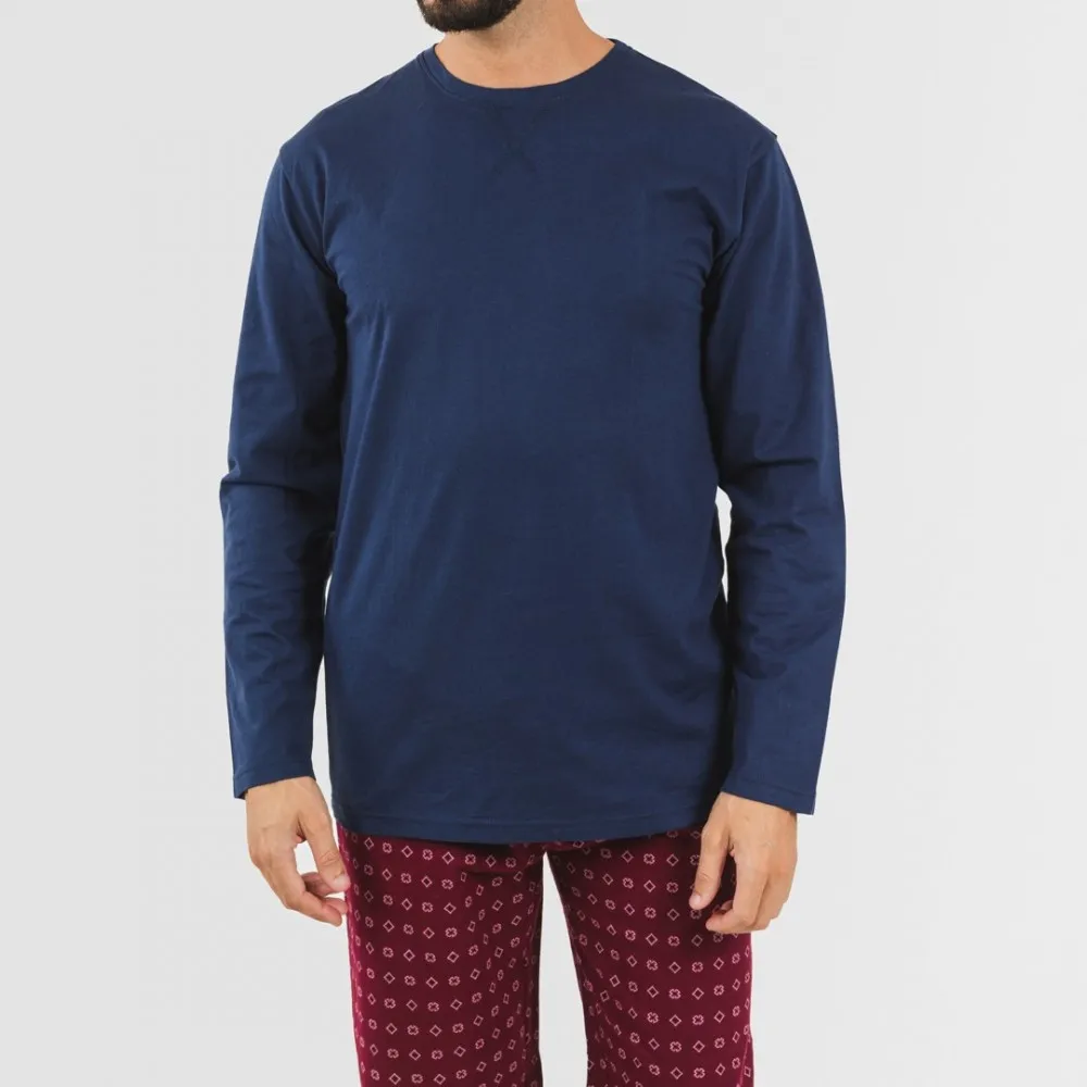 Pijama hombre franela Loui azul marino