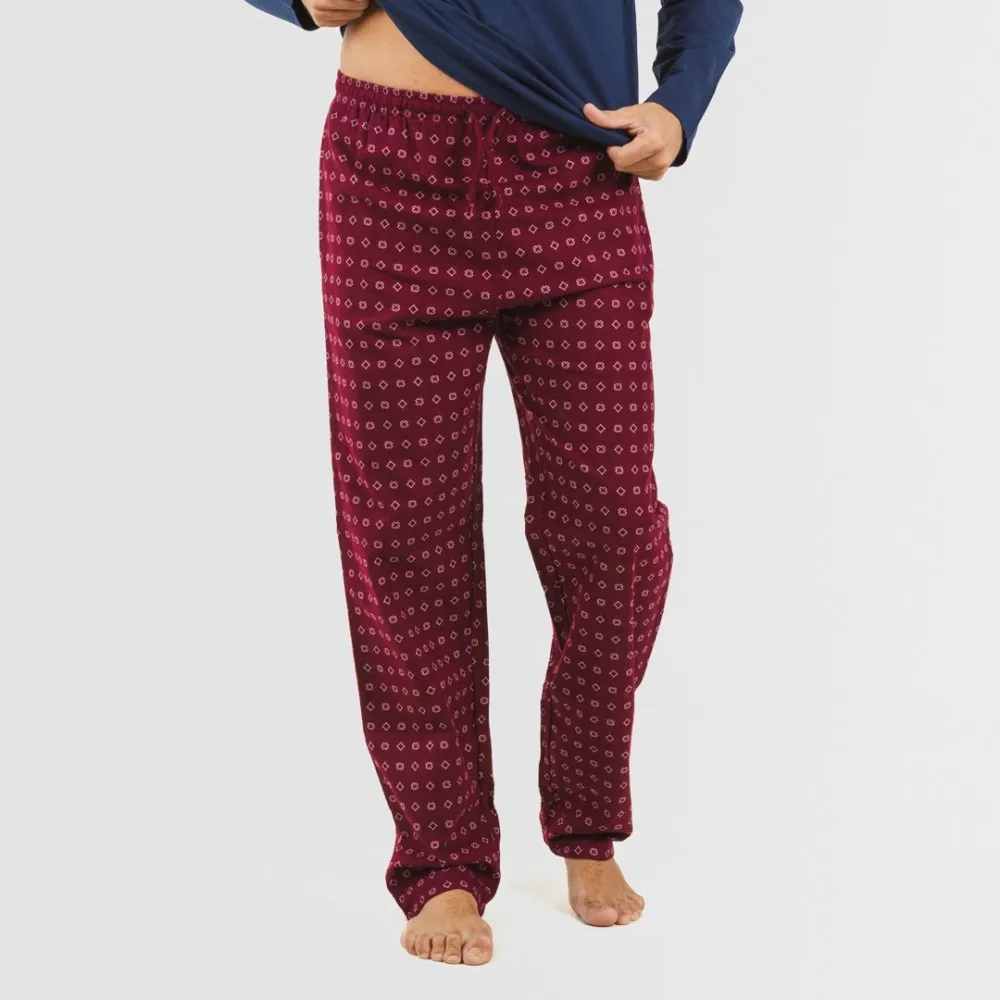 Pijama hombre franela Loui azul marino