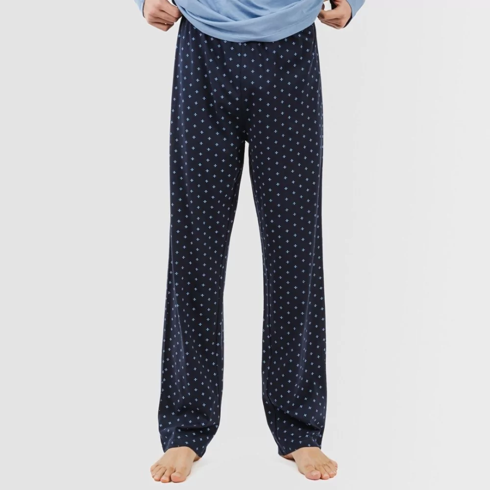 Pijama largo algodón hombre Pedro indigo