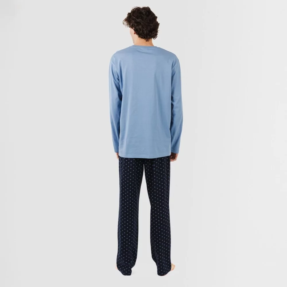 Pijama largo algodón hombre Pedro indigo