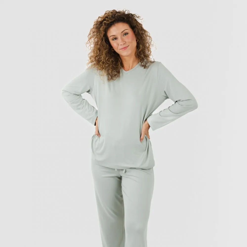 Pijama largo mujer soft verde tiffany