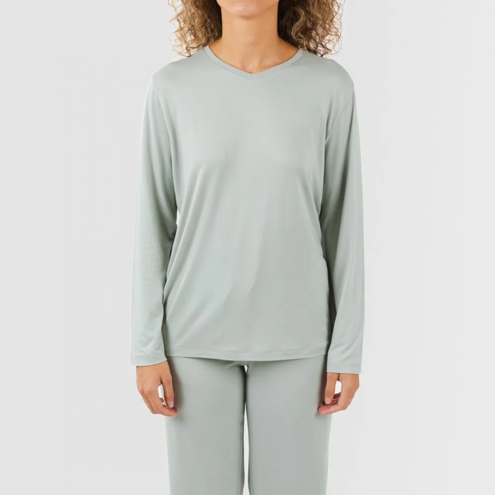 Pijama largo mujer soft verde tiffany