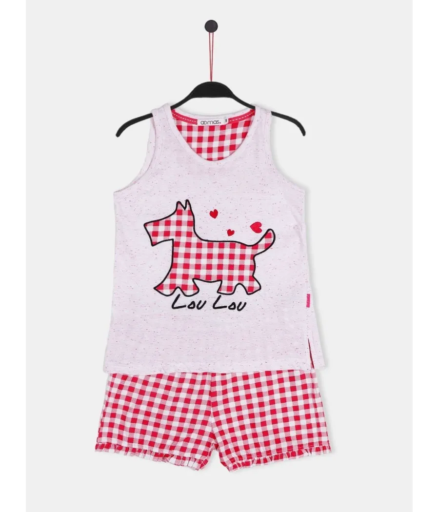 Pijama verano niña Lou Lou Lovely Admas frambuesa algodón