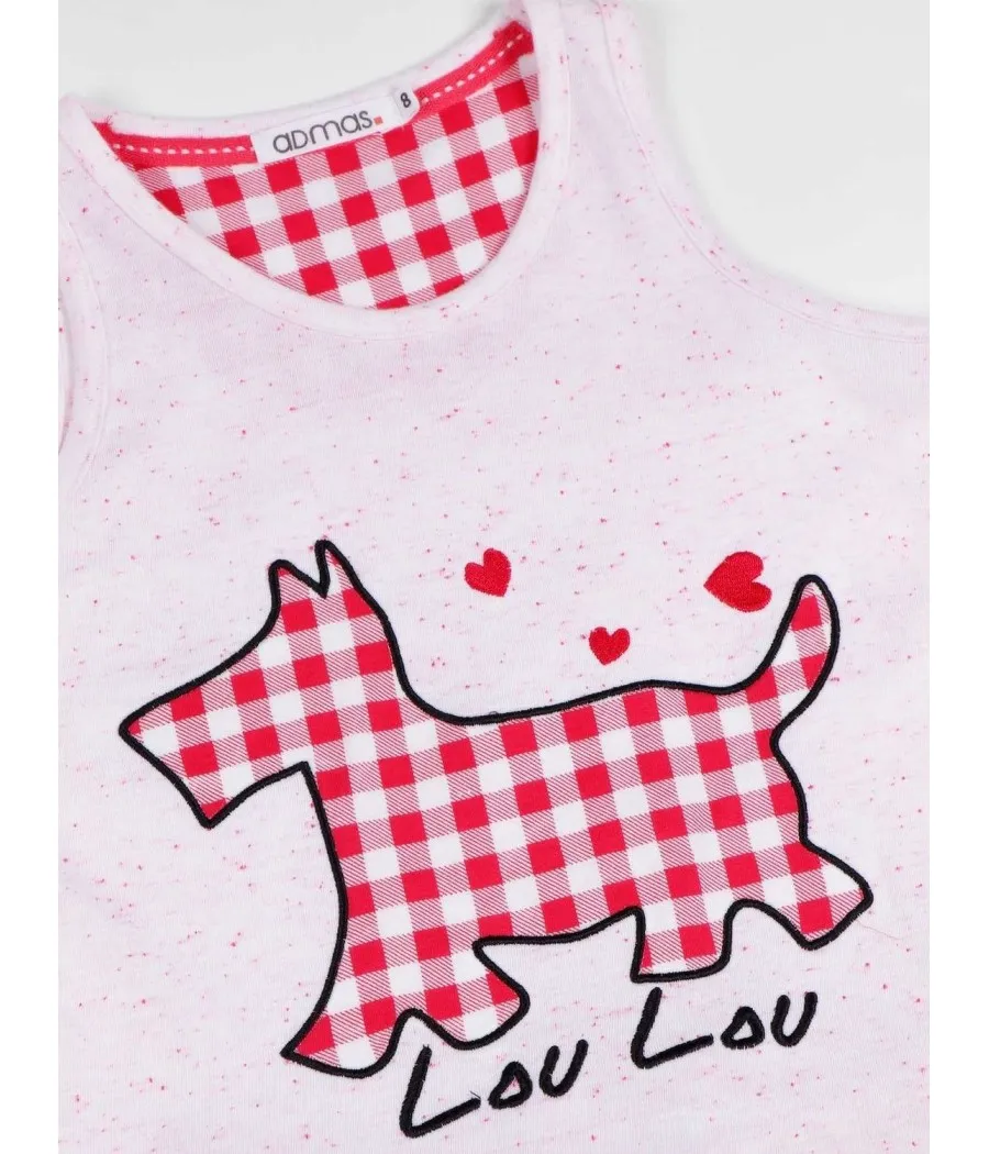 Pijama verano niña Lou Lou Lovely Admas frambuesa algodón