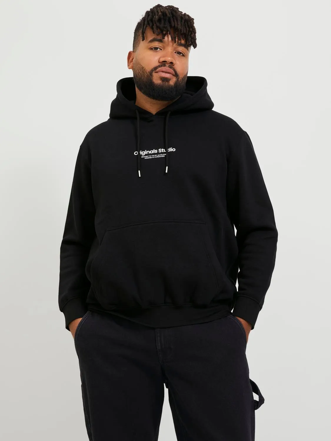 Plus Sudadera con capucha Estampado | Negro | Jack & Jones®