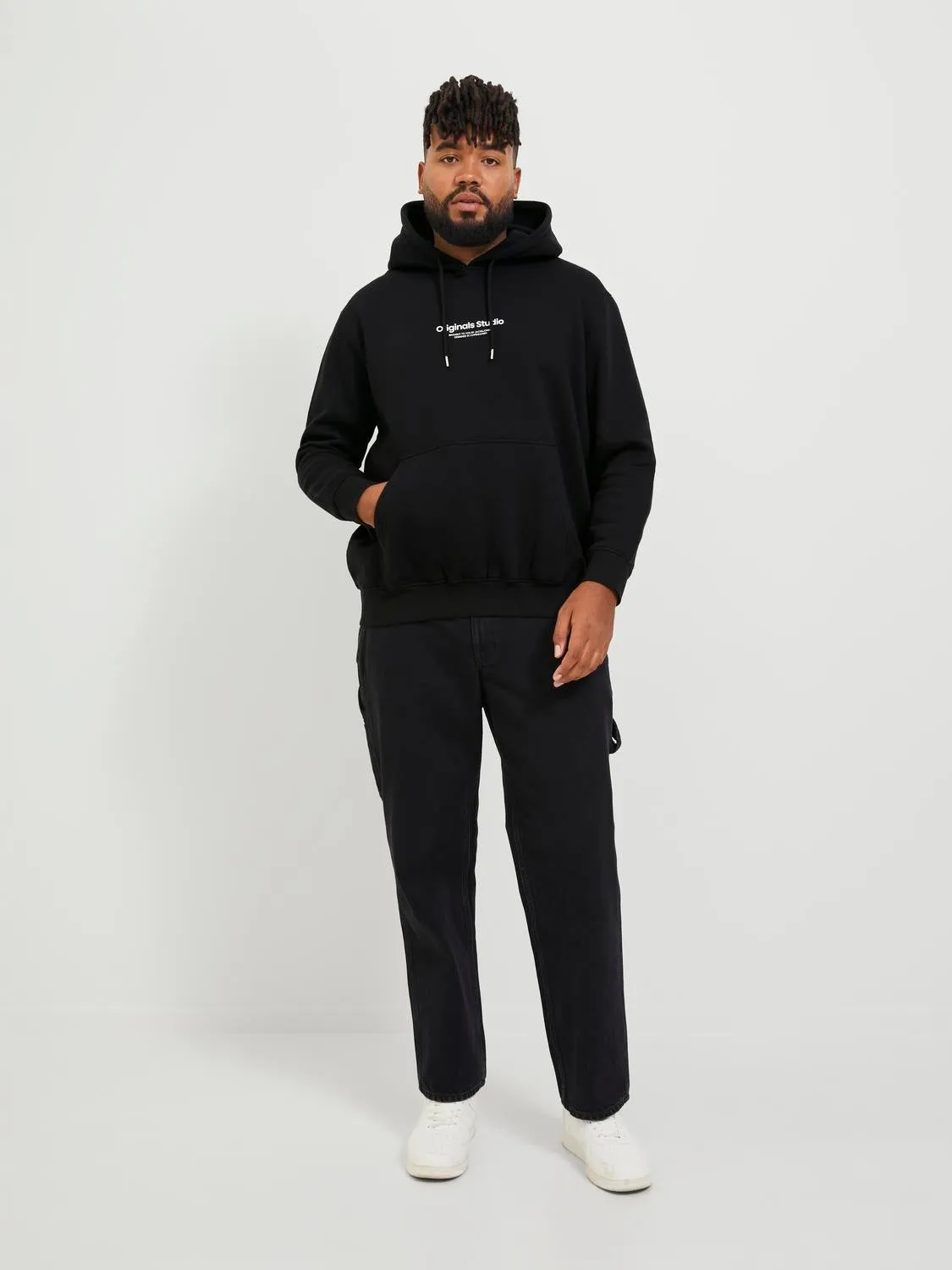 Plus Sudadera con capucha Estampado | Negro | Jack & Jones®