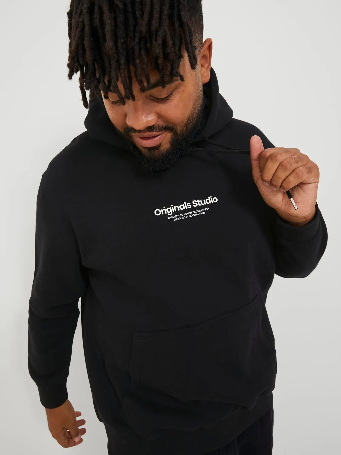 Plus Sudadera con capucha Estampado | Negro | Jack & Jones®