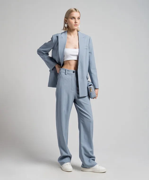PROENZA SCHOULER Otis blue pants with wool