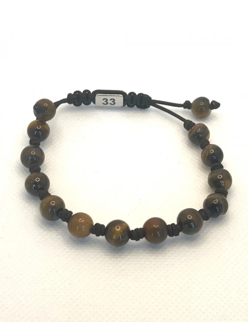 Pulsera natural Stones TIGER BROWN negro