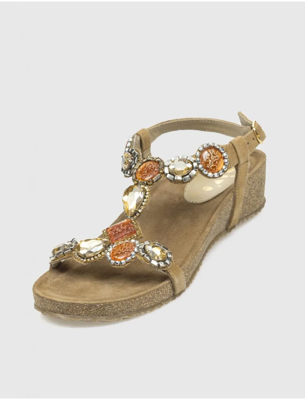 Sandalia Obvio Shoes Leiko Beig