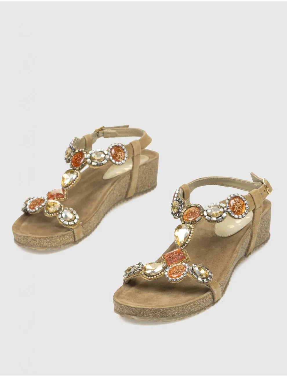 Sandalia Obvio Shoes Leiko Beig