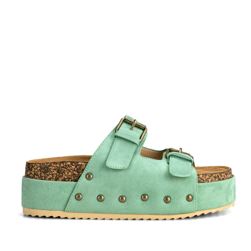 Sandalia Plataforma Verde Casual You216 Weide