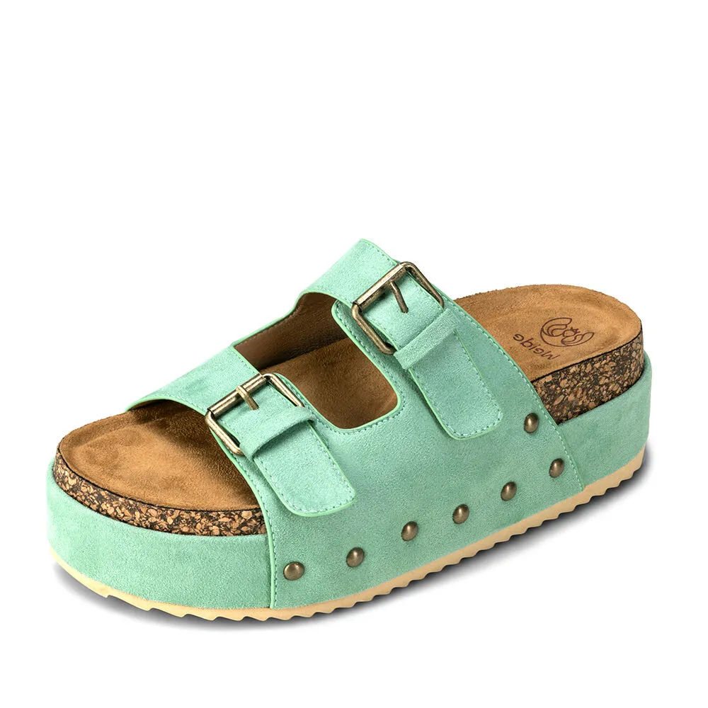 Sandalia Plataforma Verde Casual You216 Weide