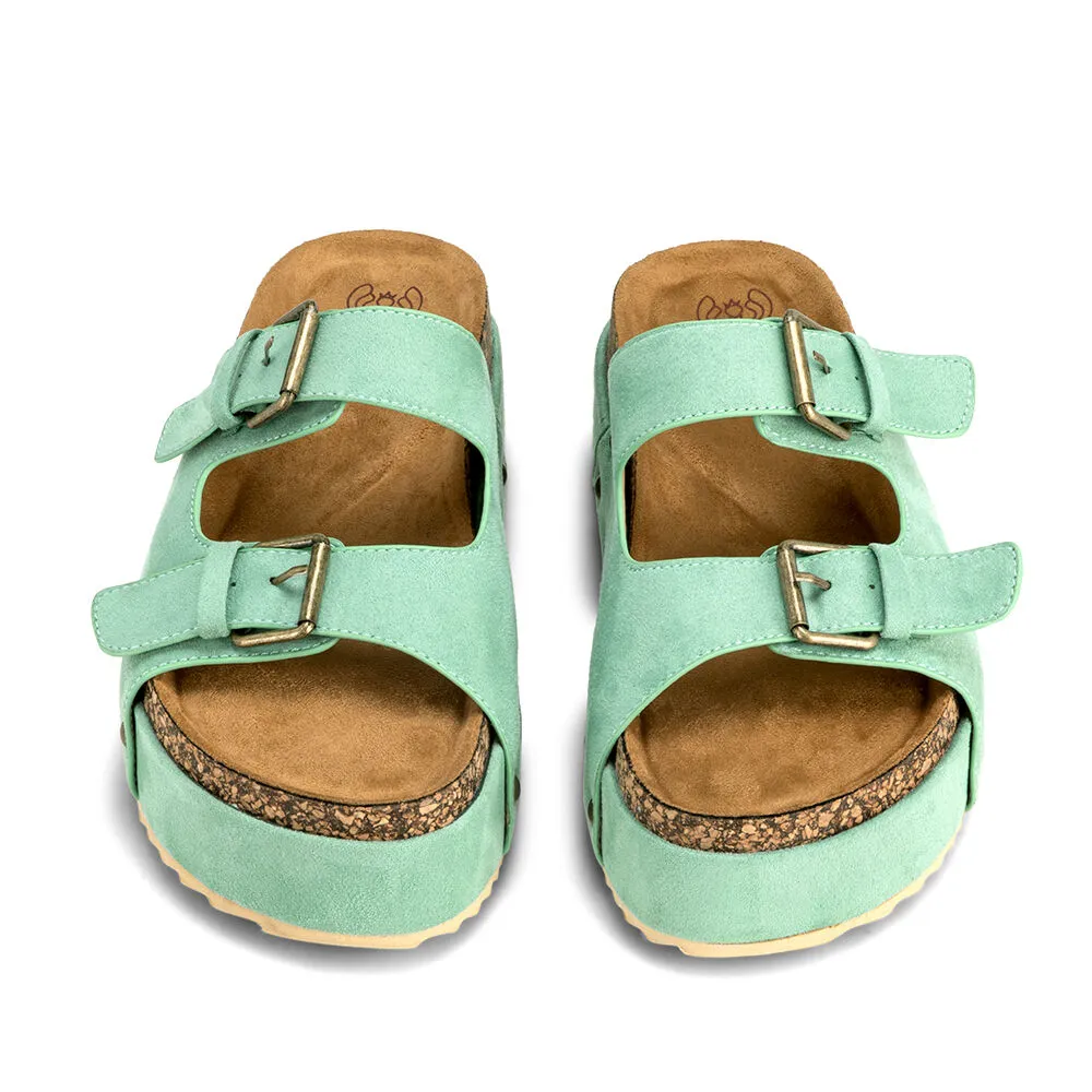 Sandalia Plataforma Verde Casual You216 Weide